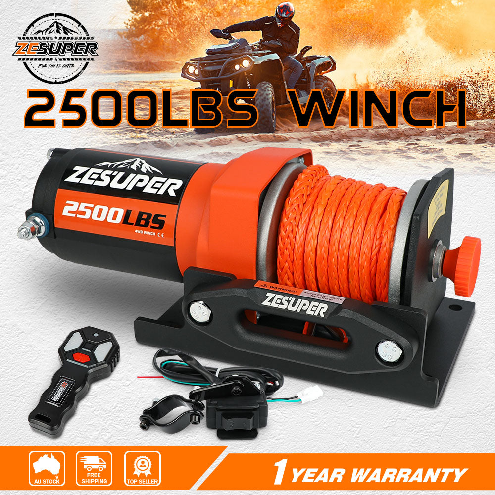 ZESUPER 12V Electric Winch 2500lbs — view 2