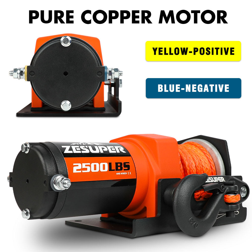 ZESUPER 12V Electric Winch 2500lbs — view 5