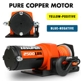 2500lbs electric winch synthetic rope — view 5