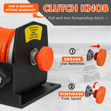 2500lbs electric winch synthetic rope — view 6