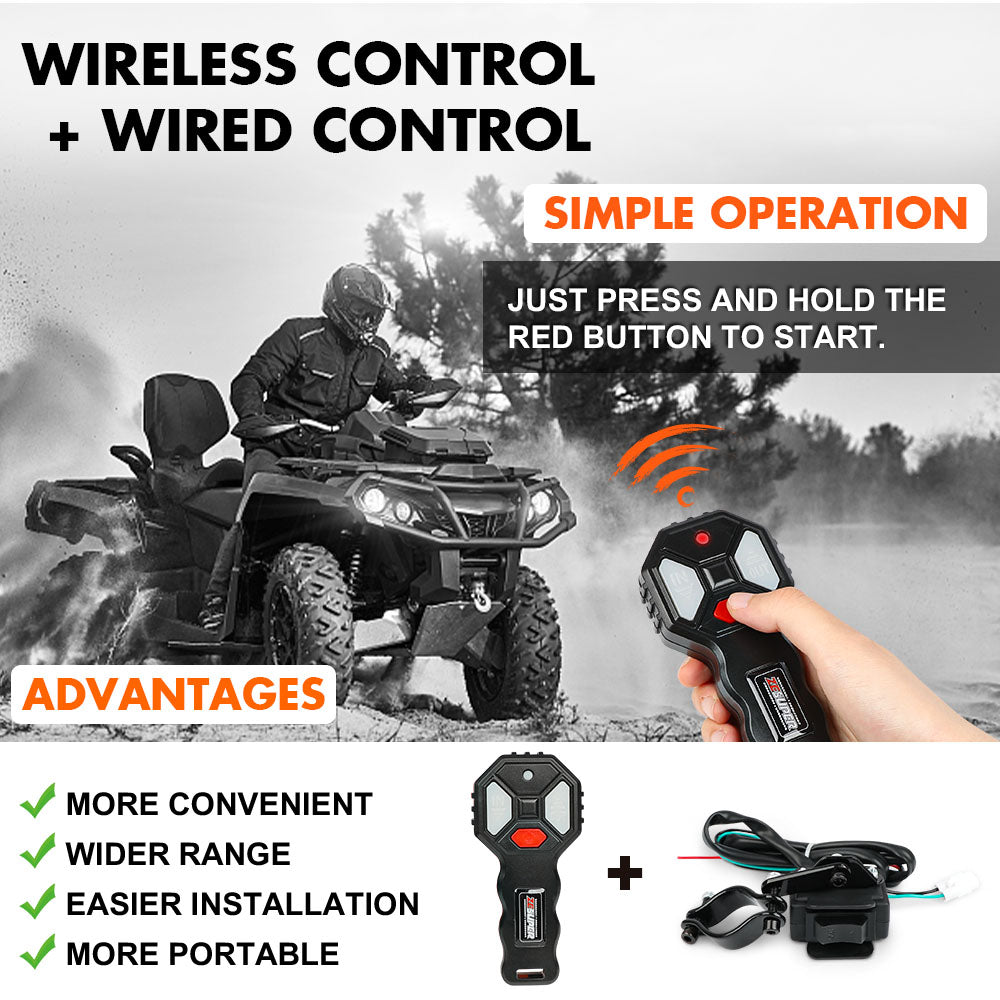2500lbs electric winch synthetic rope — view 8
