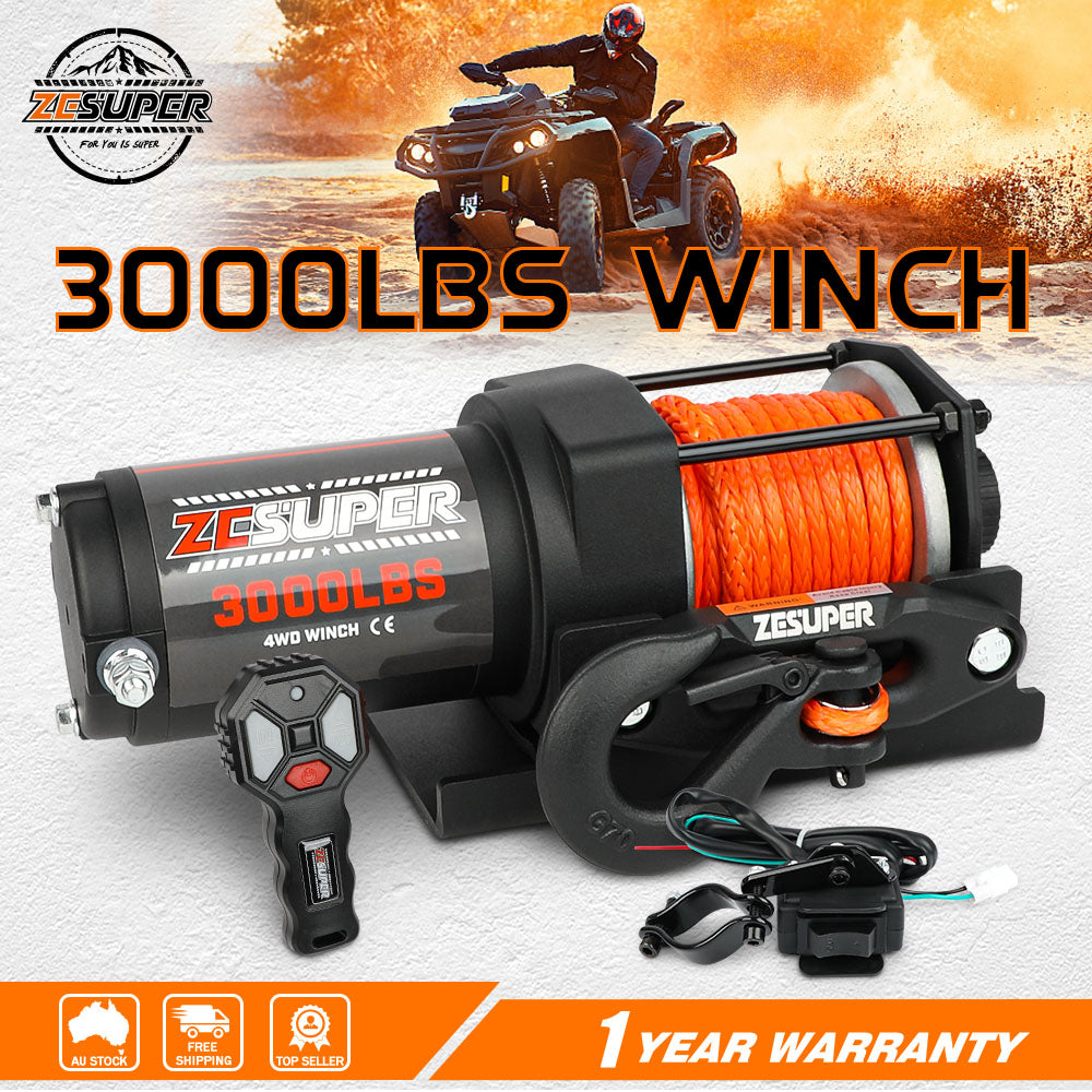 ZESUPER 12V Electric Winch 3000lbs — view 2