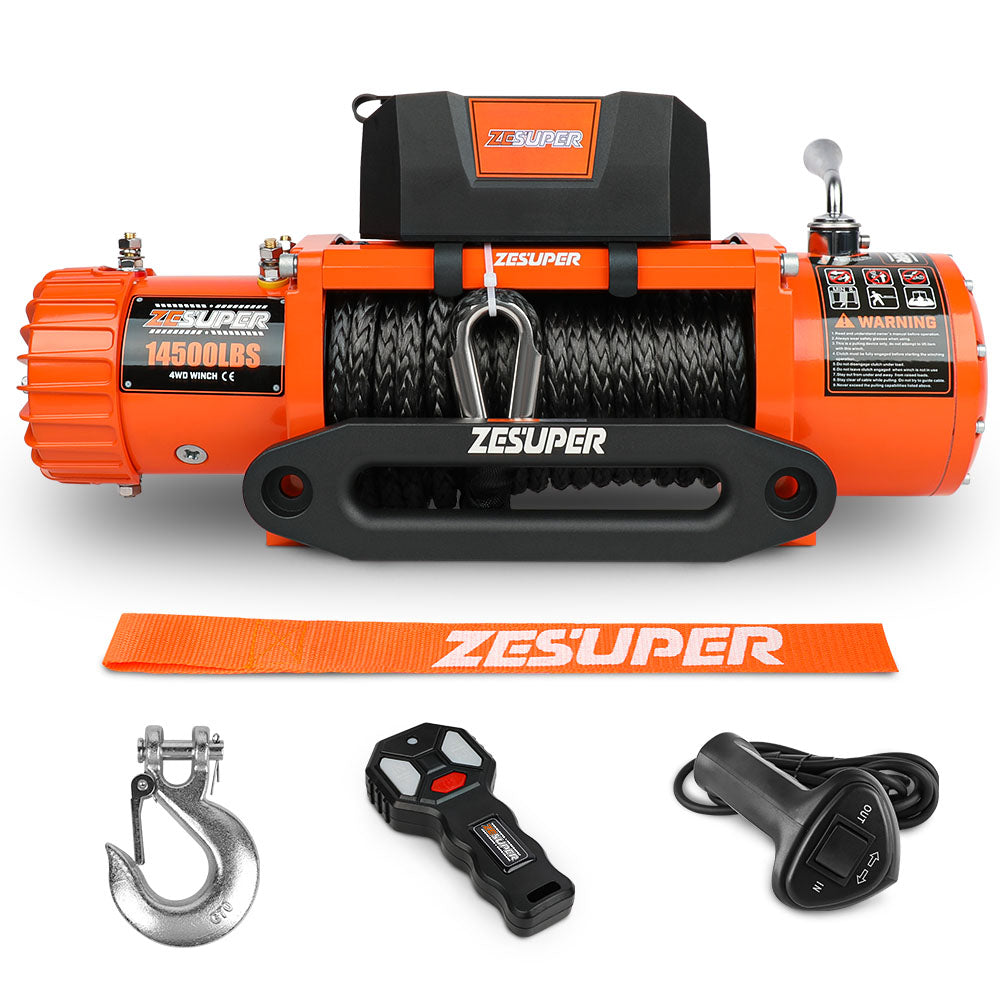 ZESUPER 12V Electric Winch 14500lbs — view 2