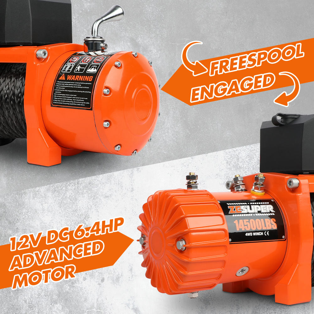 ZESUPER 12V Electric Winch 14500lbs — view 5