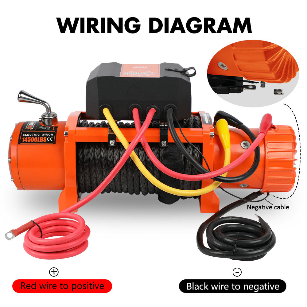 ZESUPER 12V Electric Winch 14500lbs — view 10