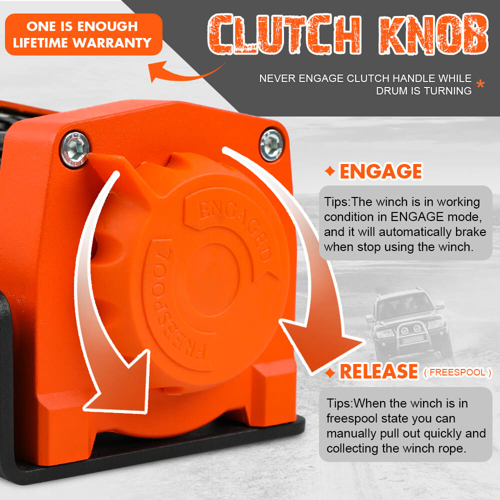 ZESUPER 12V Electric Winch 4500lb — view 5