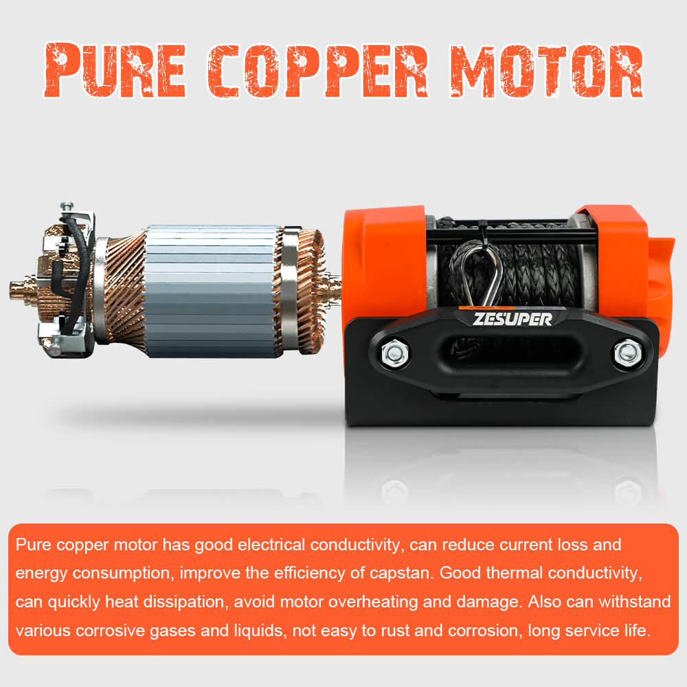 ZESUPER 12V Electric Winch 4500lb — view 10