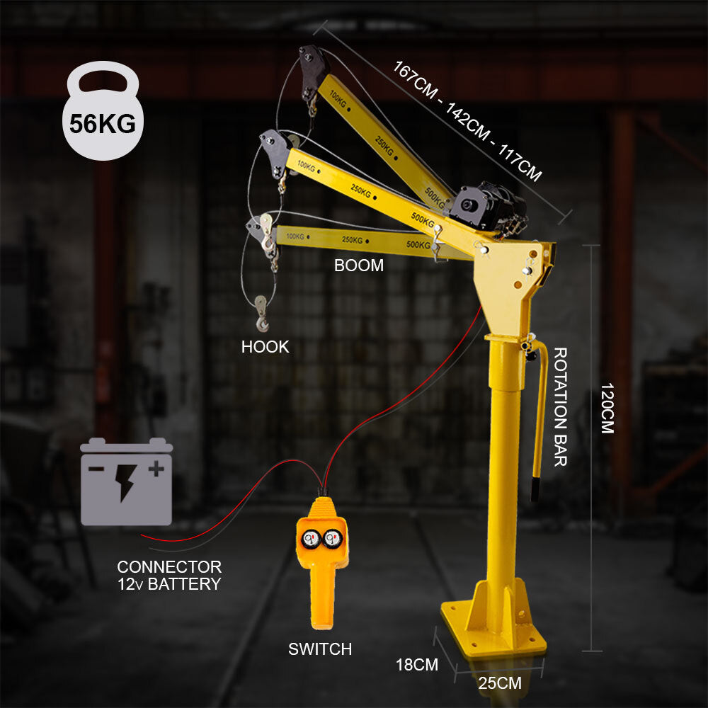 T-REX 12V 800kg Swivel Lifting Crane — view 3