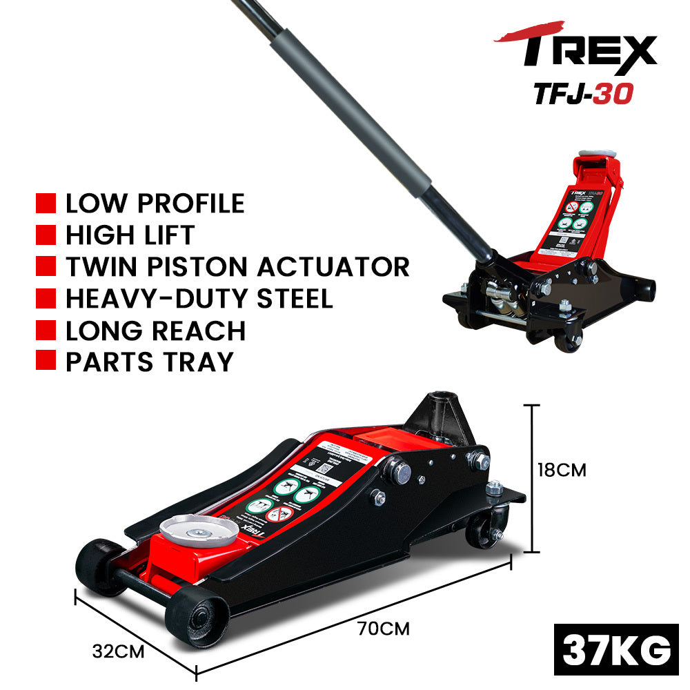T-REX 3000KG Hydraulic Trolley Floor Jack — view 3