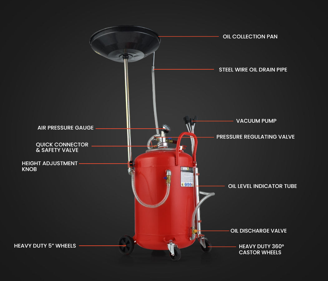 T-REX 80L pneumatic waste oil drainer — view 3