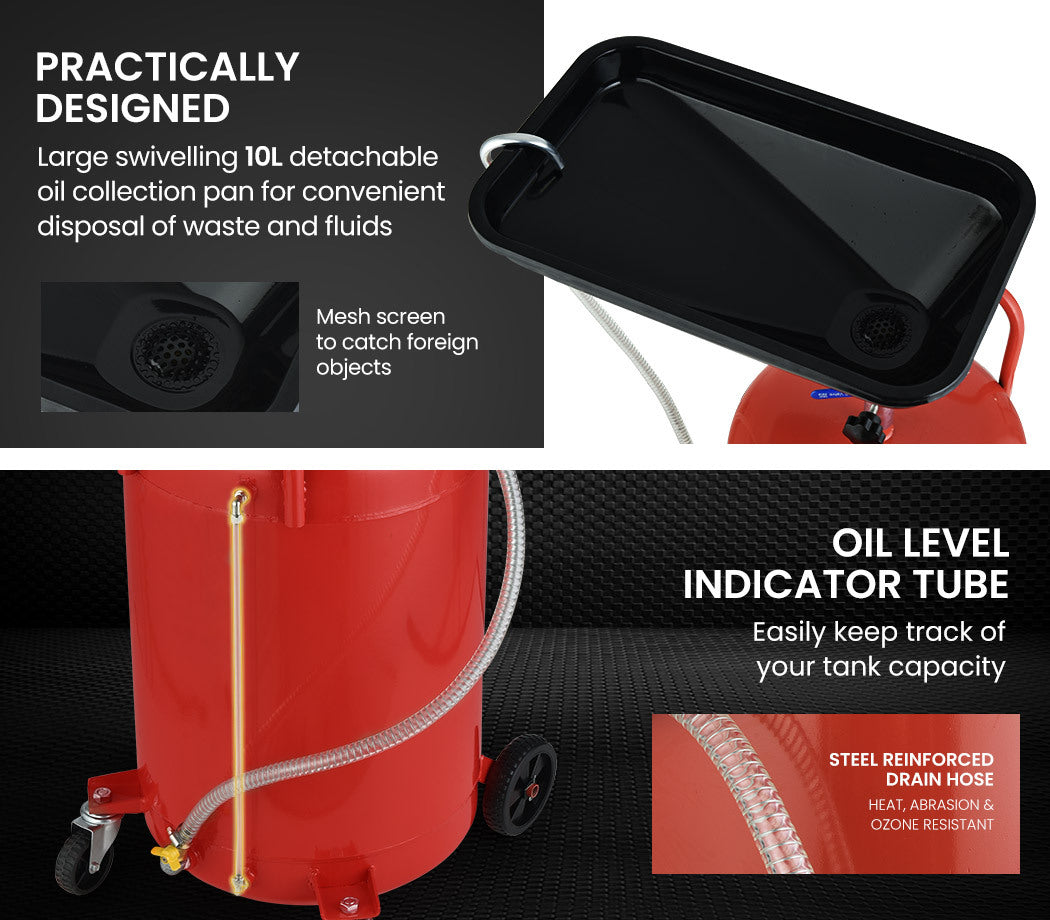 T-REX 80L mobile waste oil drainer — view 4