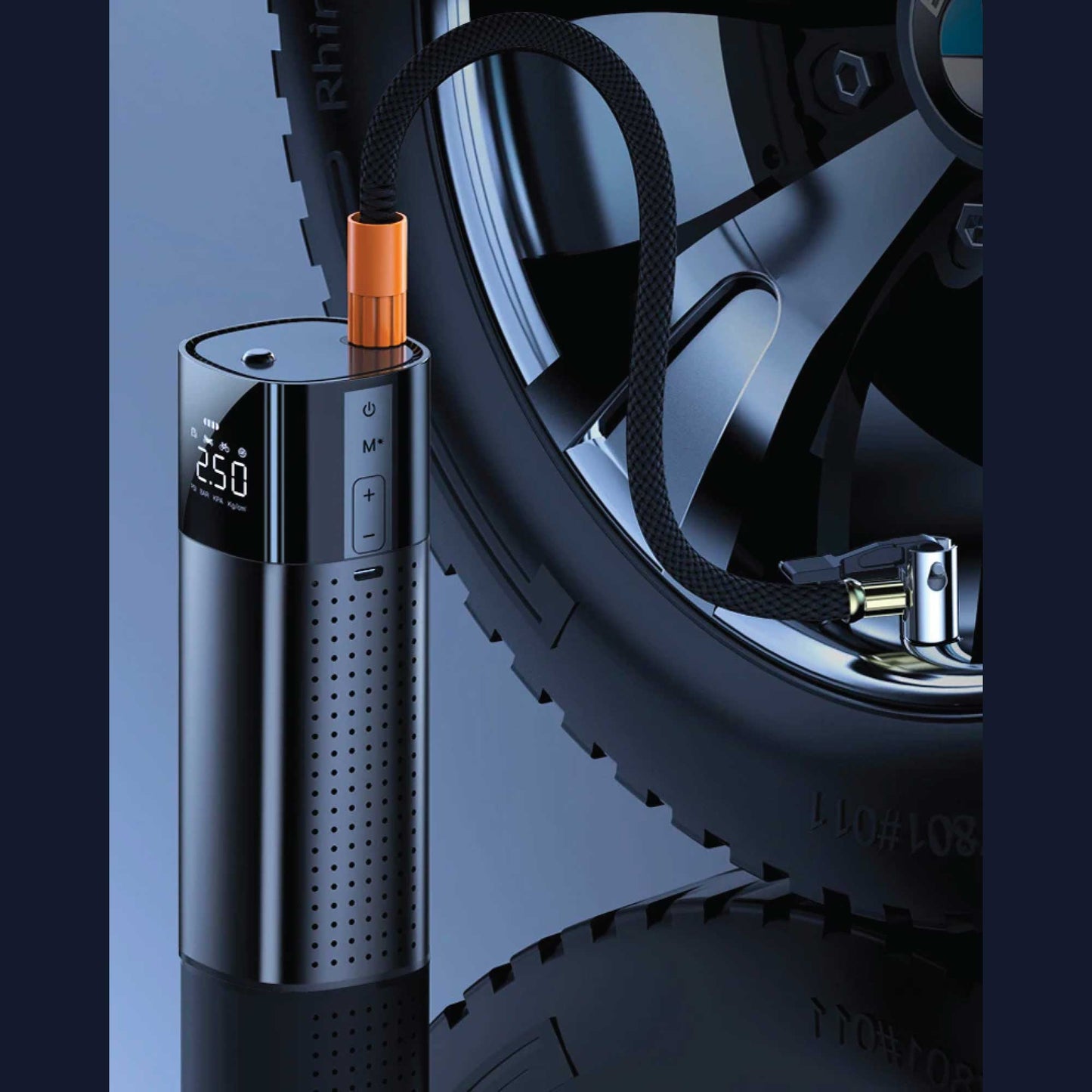 Portable Tyre Inflator Rechargeable Car Bike — view 3
