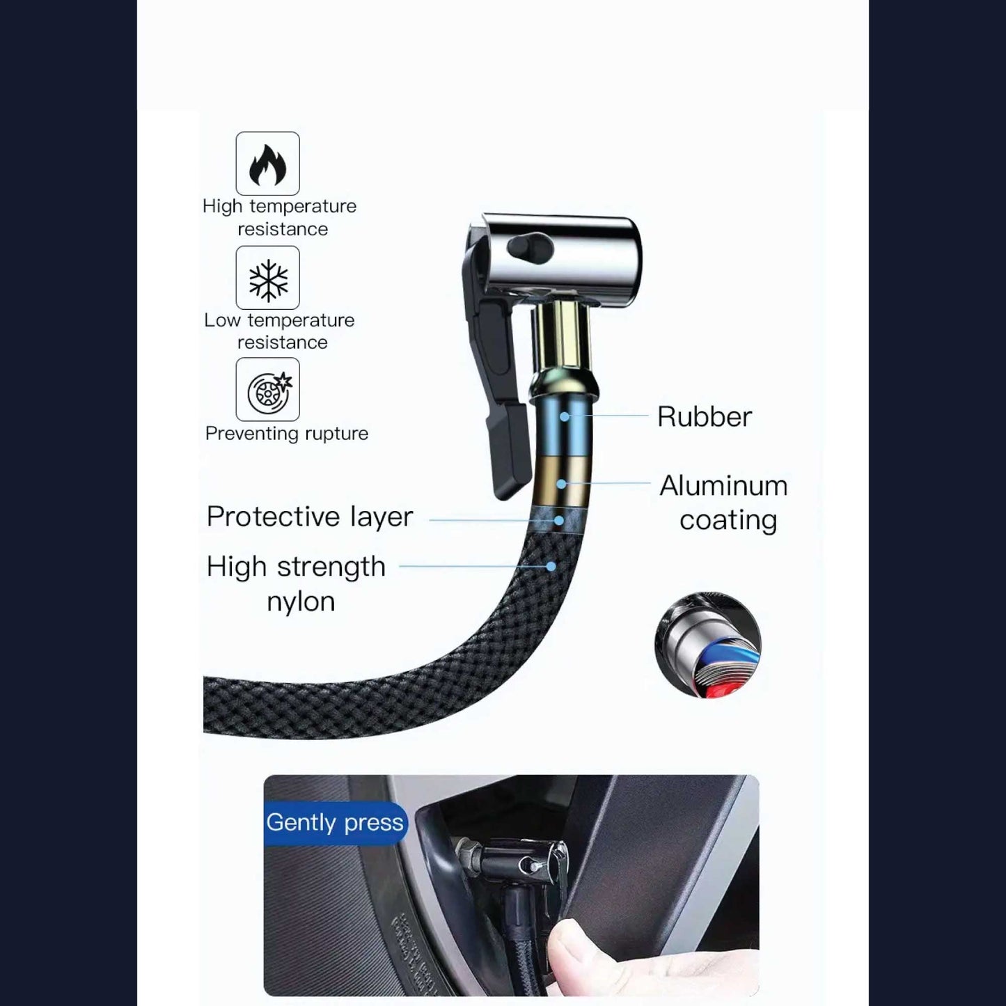 Portable Tyre Inflator Rechargeable Car Bike — view 13
