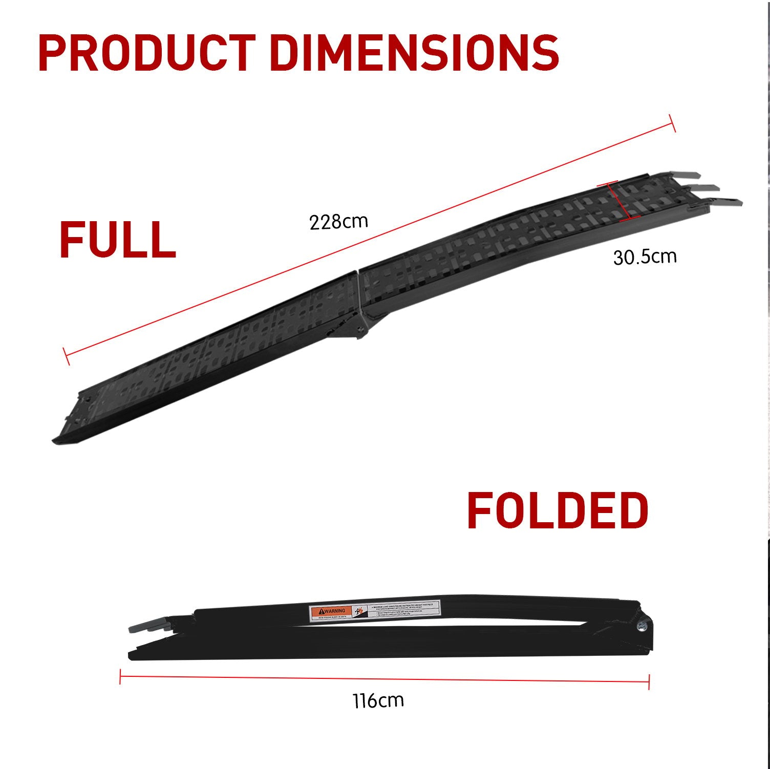 Kartrite aluminium folding loading ramp black — view 4