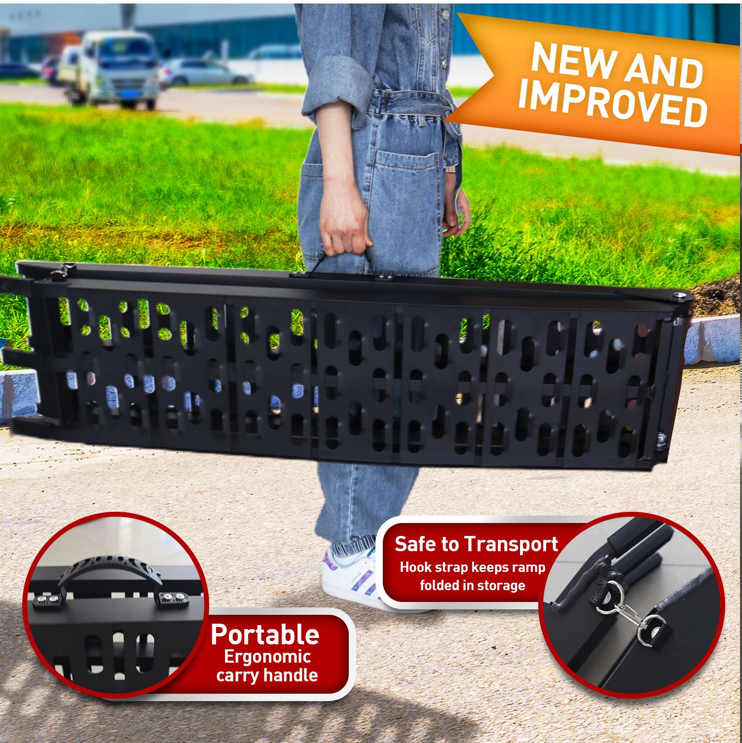 Kartrite aluminium folding loading ramp black — view 6
