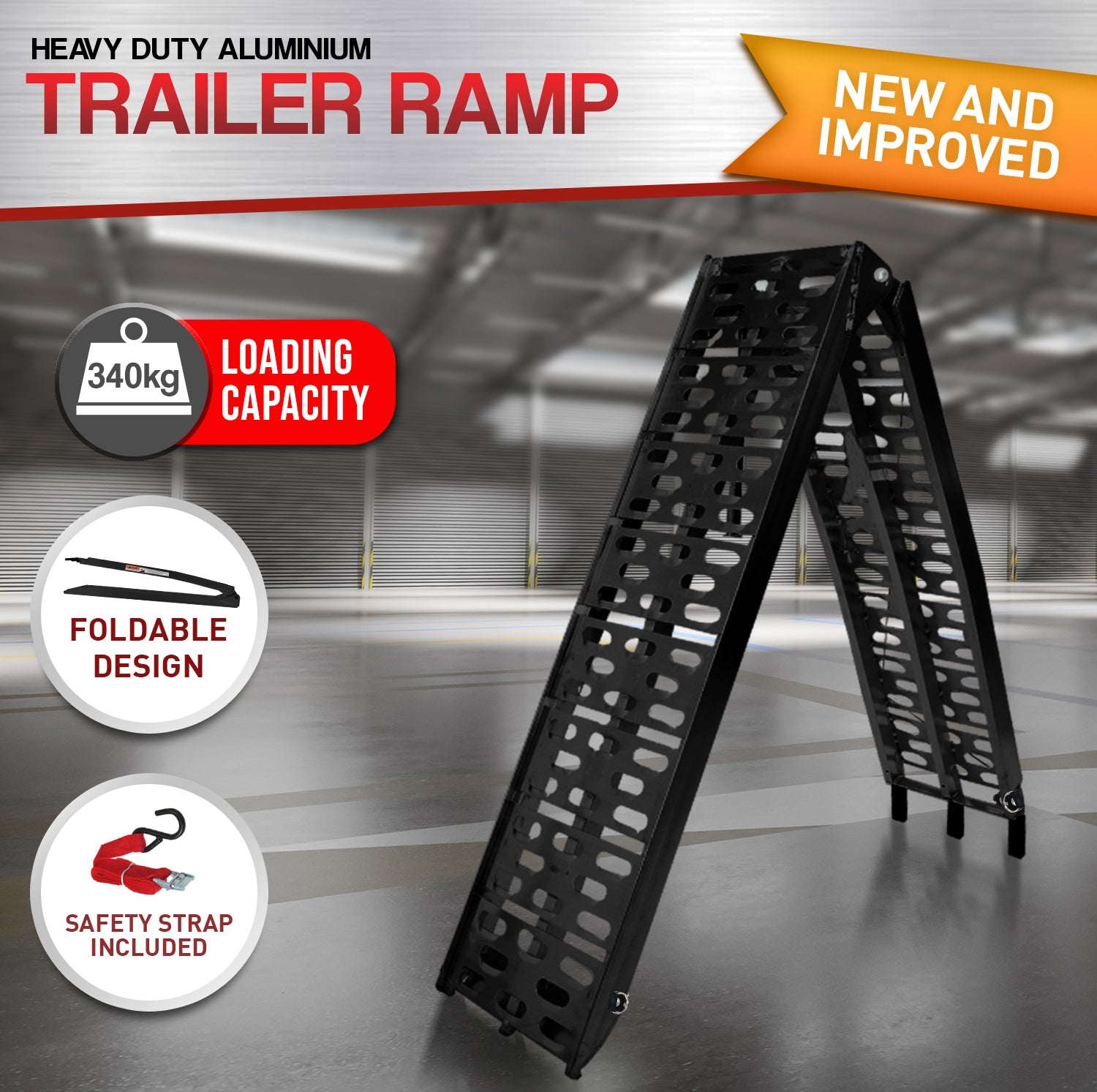 Kartrite aluminium folding loading ramp black — view 11