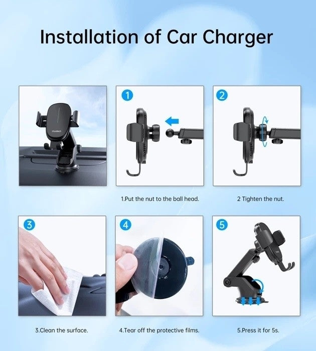 CHOETECH T203-F 15W Gravity Car Charger — view 10