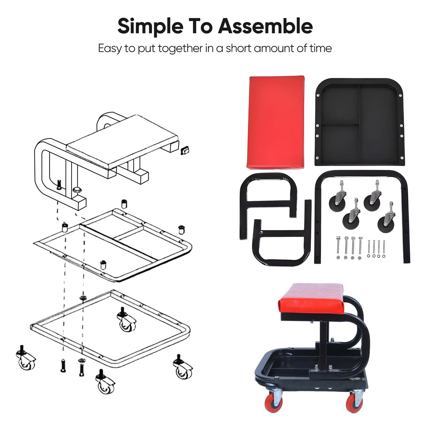 Garage Roller Seat Car Creeper Seat — view 5