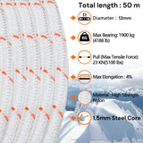 12mm 50m Safety Climbing Rope Nylon — view 3