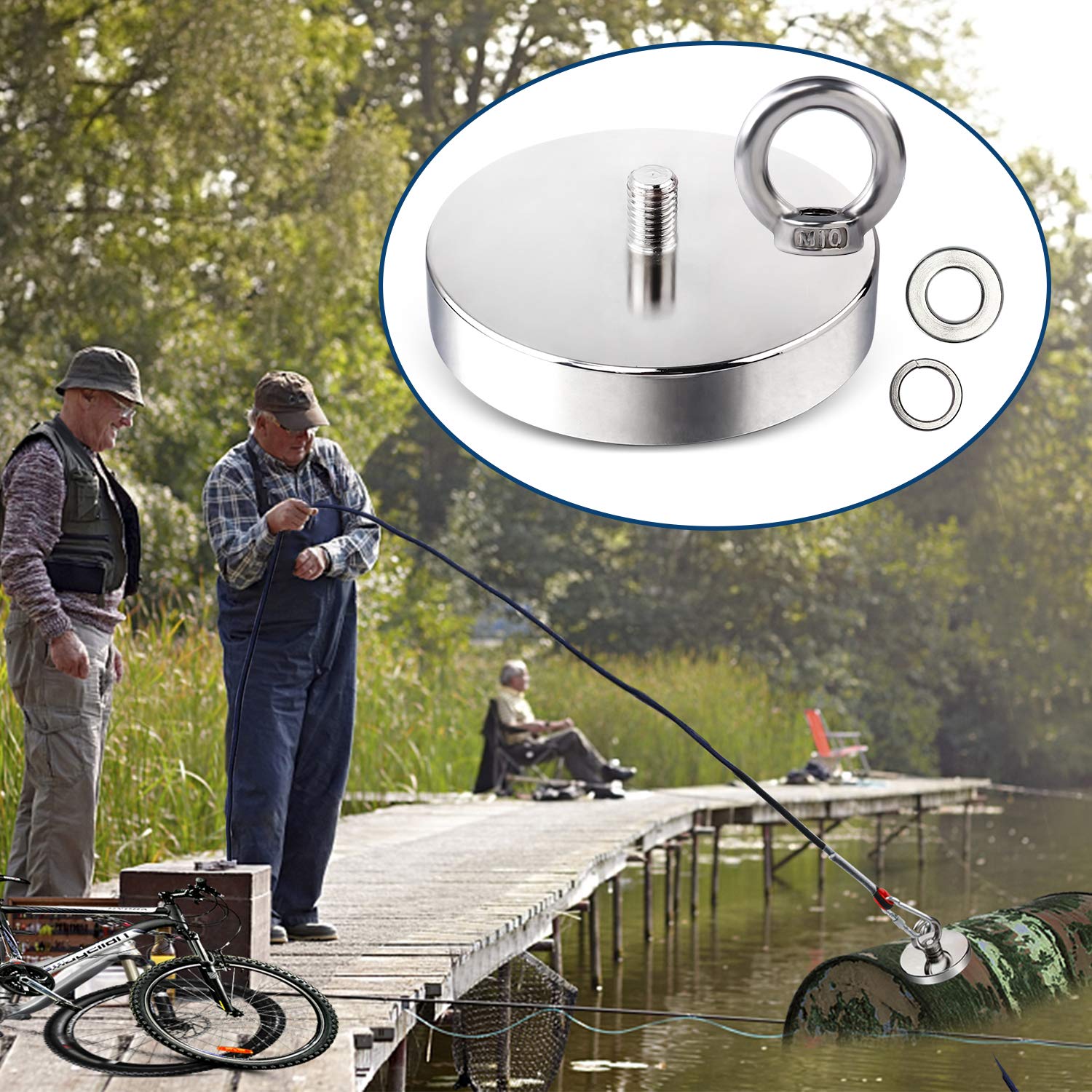 340kg salvage recovery magnet hook — view 6