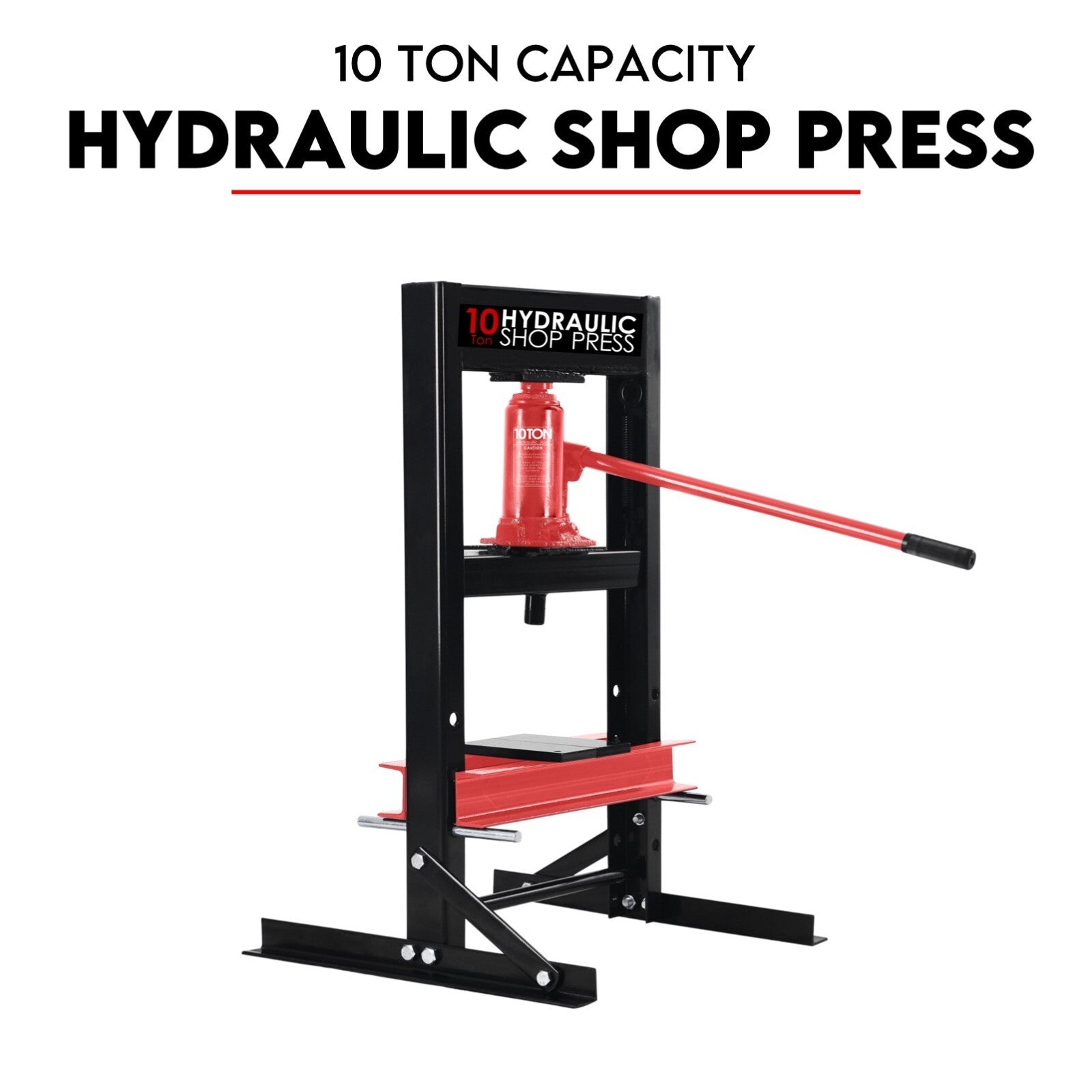 10 ton hydraulic shop press H-frame — view 2