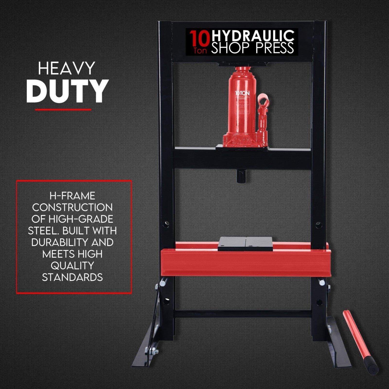 10 ton hydraulic shop press H-frame — view 4