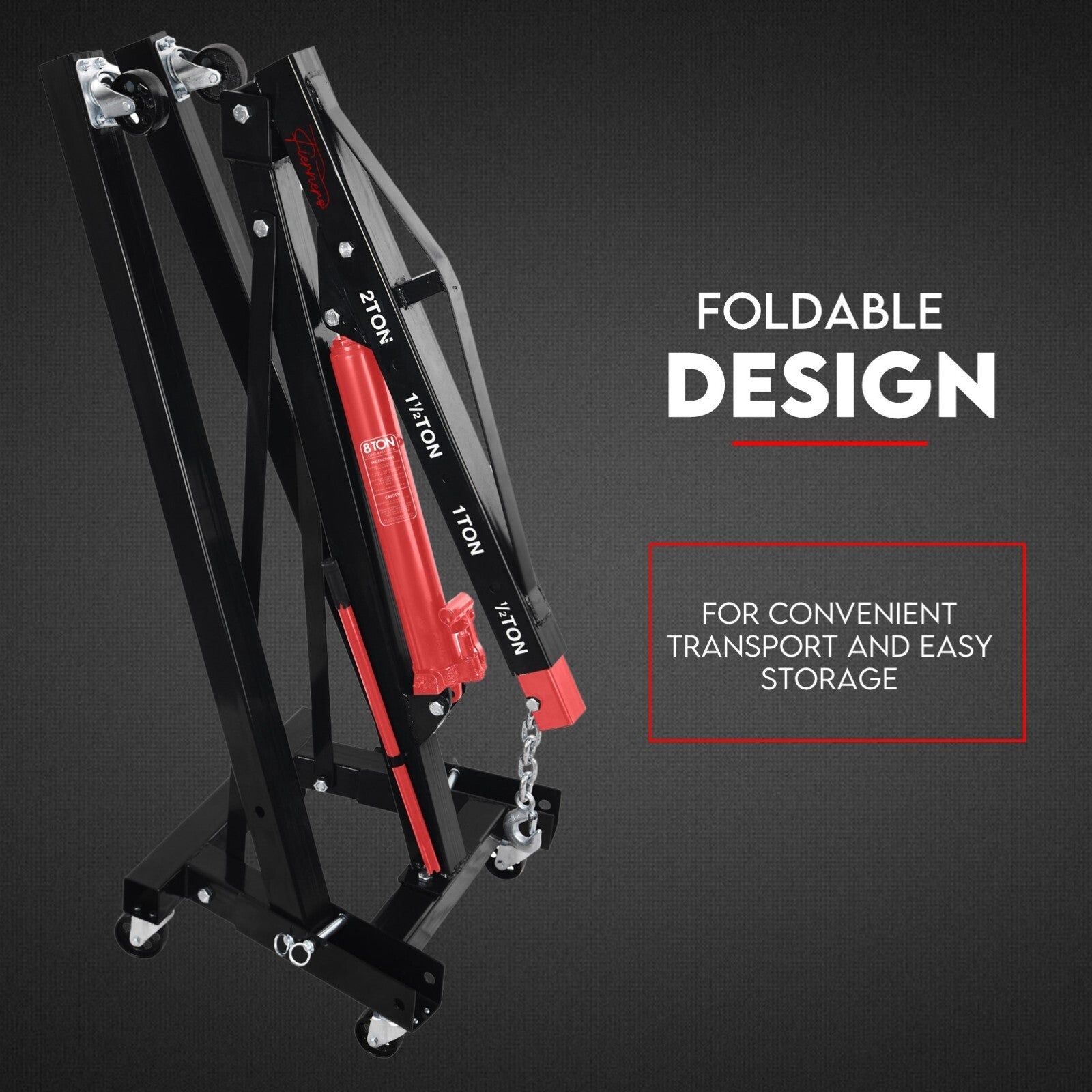 2 ton hydraulic engine crane folding hoist — view 3