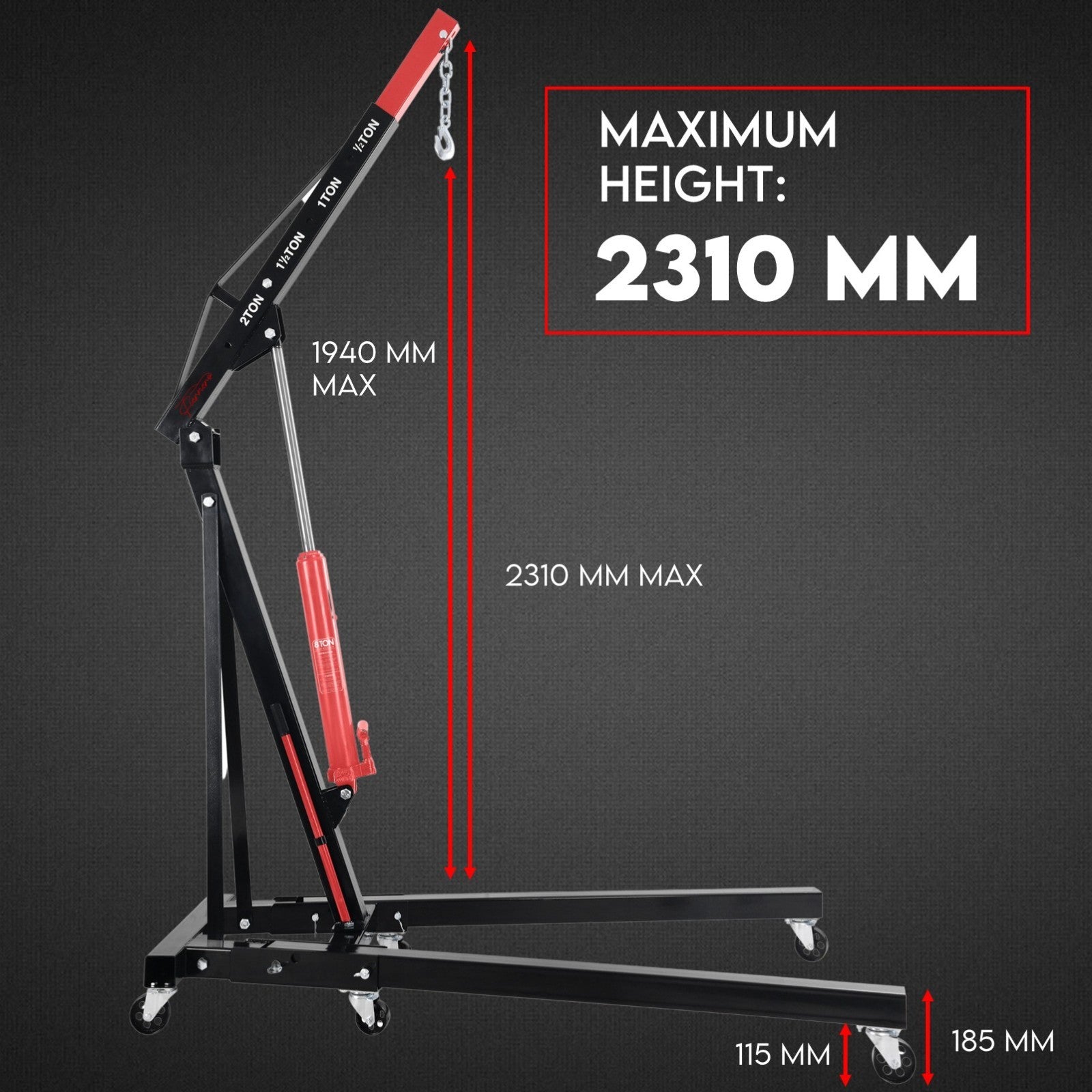 2 ton hydraulic engine crane folding hoist — view 9