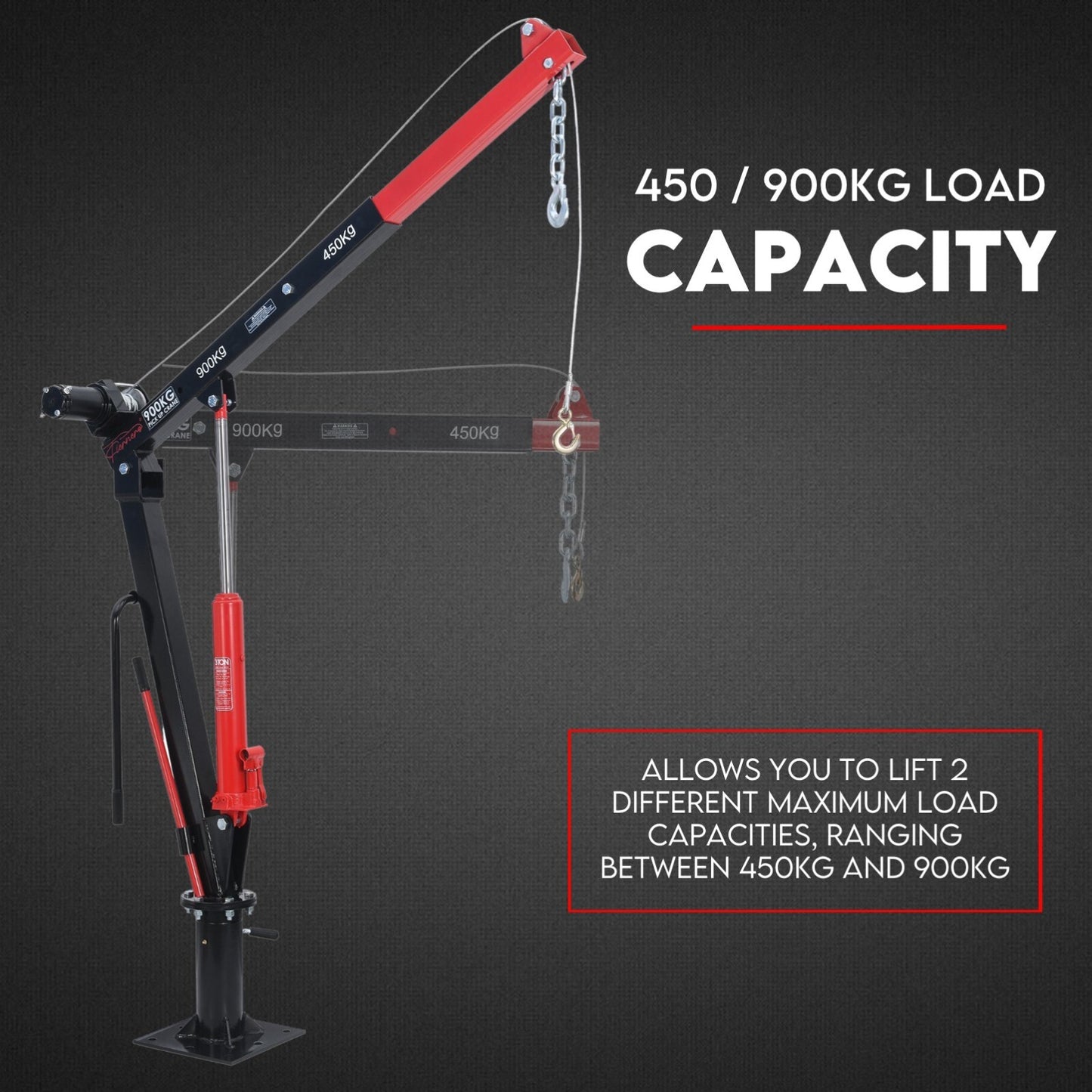 900kg 12V swivel hydraulic crane hoist — view 3