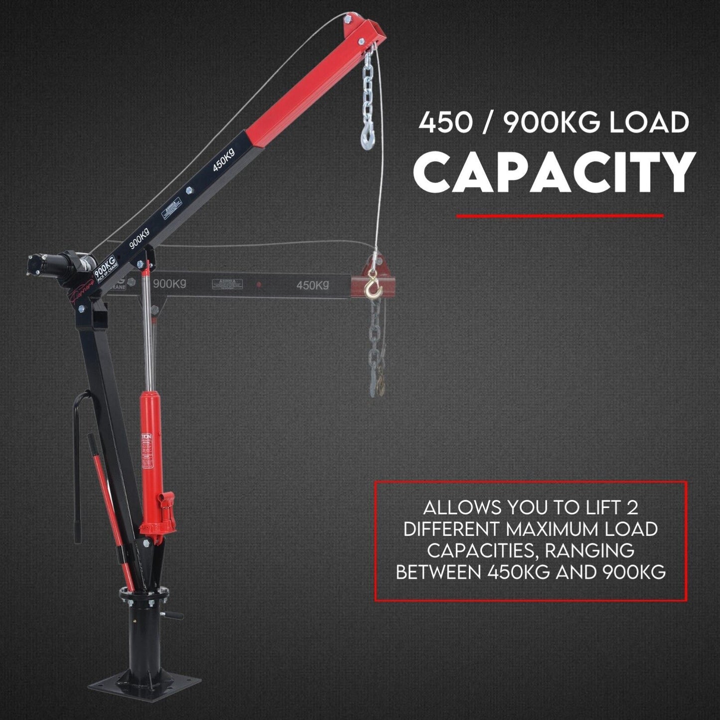 900kg Swivel Hydraulic Crane Hoist 12V — view 3