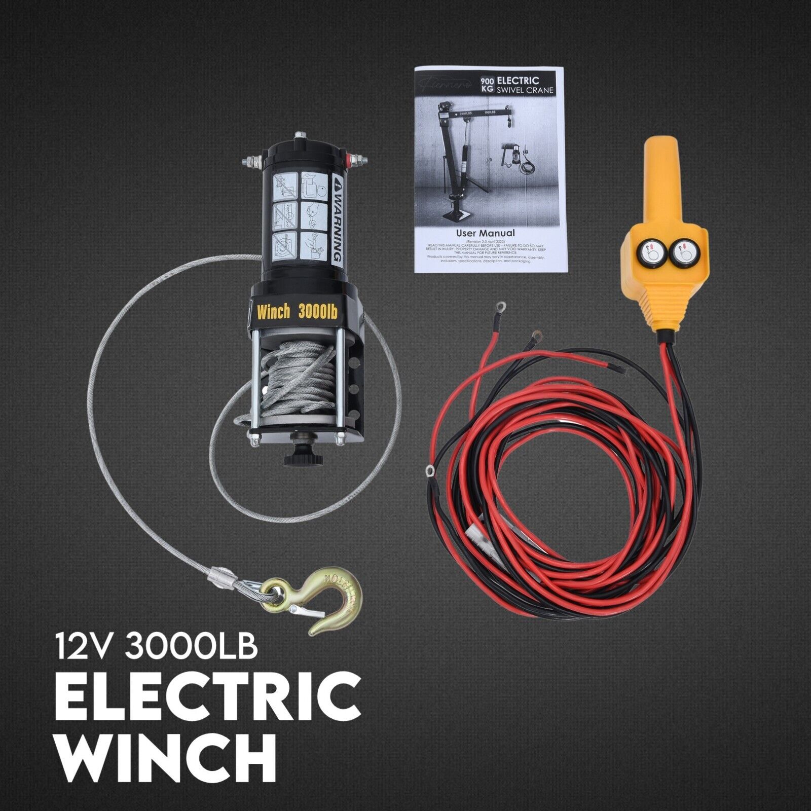 900kg Swivel Hydraulic Crane Hoist 12V — view 8