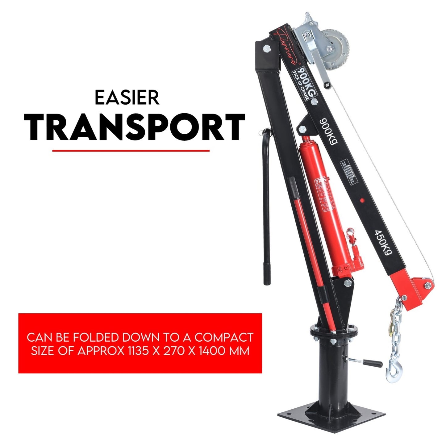 900kg swivel hydraulic crane hoist jack — view 4