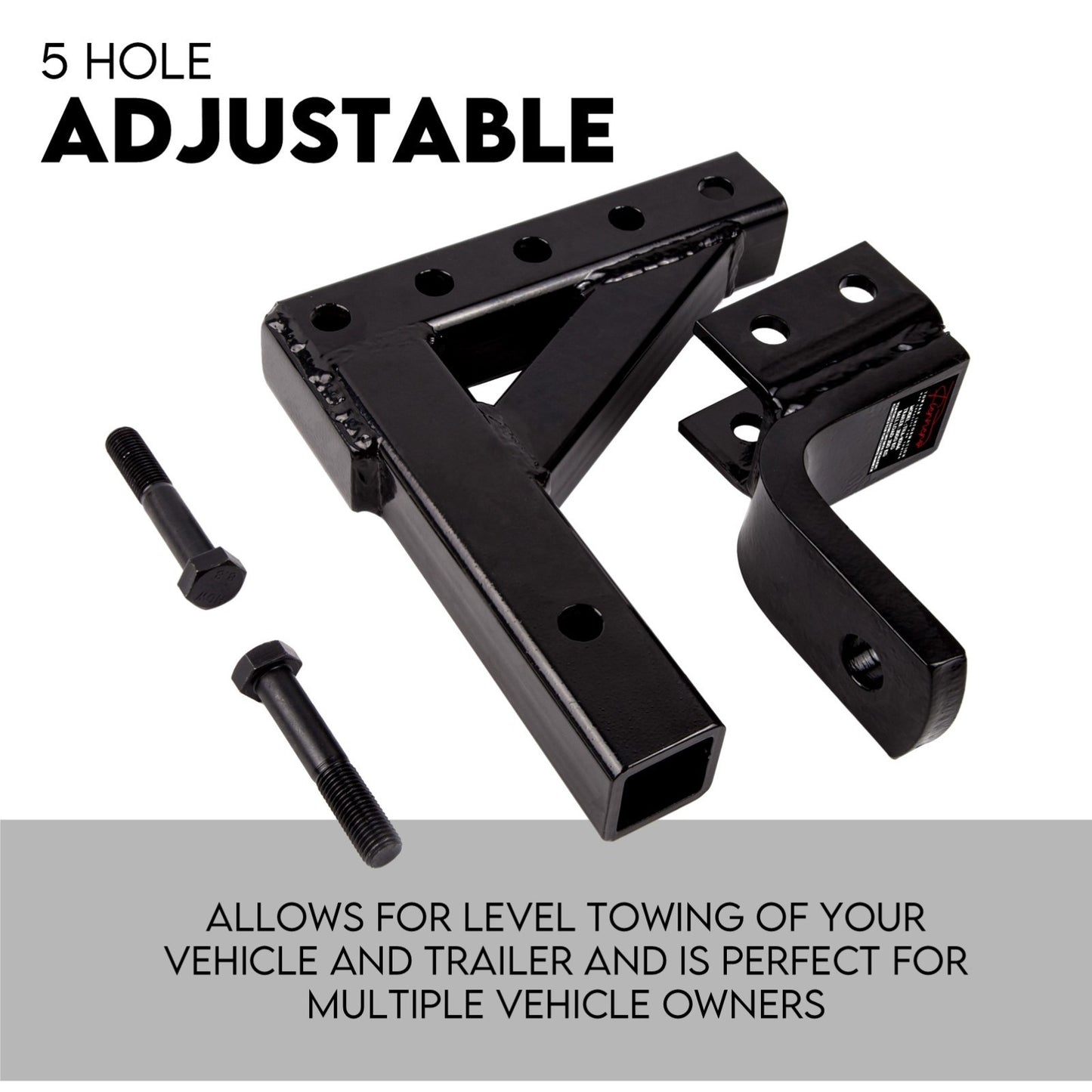 Adjustable drop tow bar ball mount 3500kg — view 3