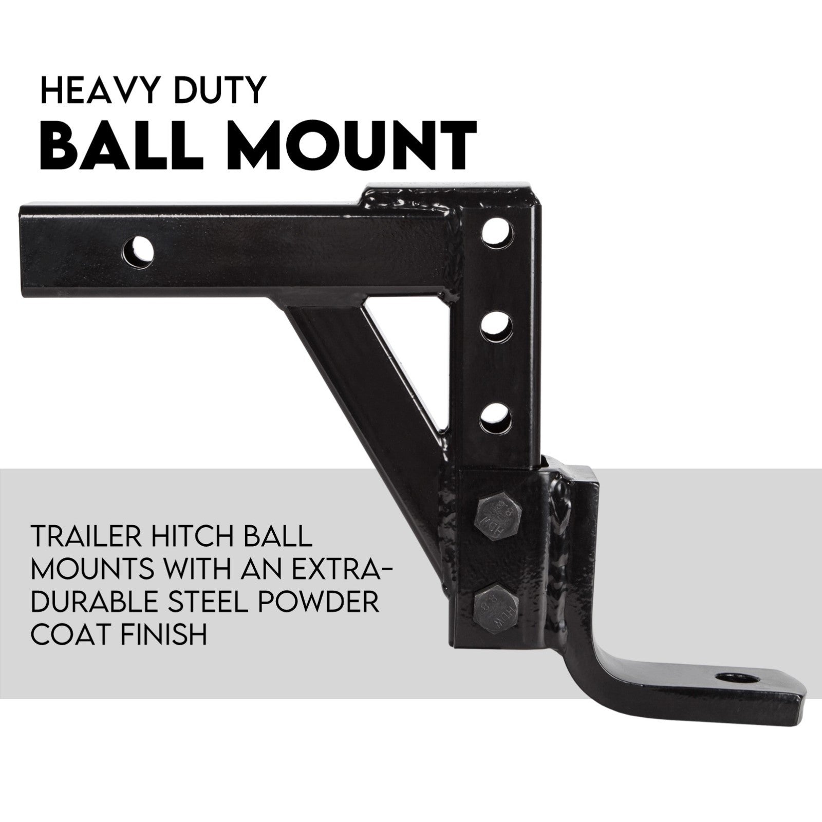Adjustable drop tow bar ball mount 3500kg — view 5