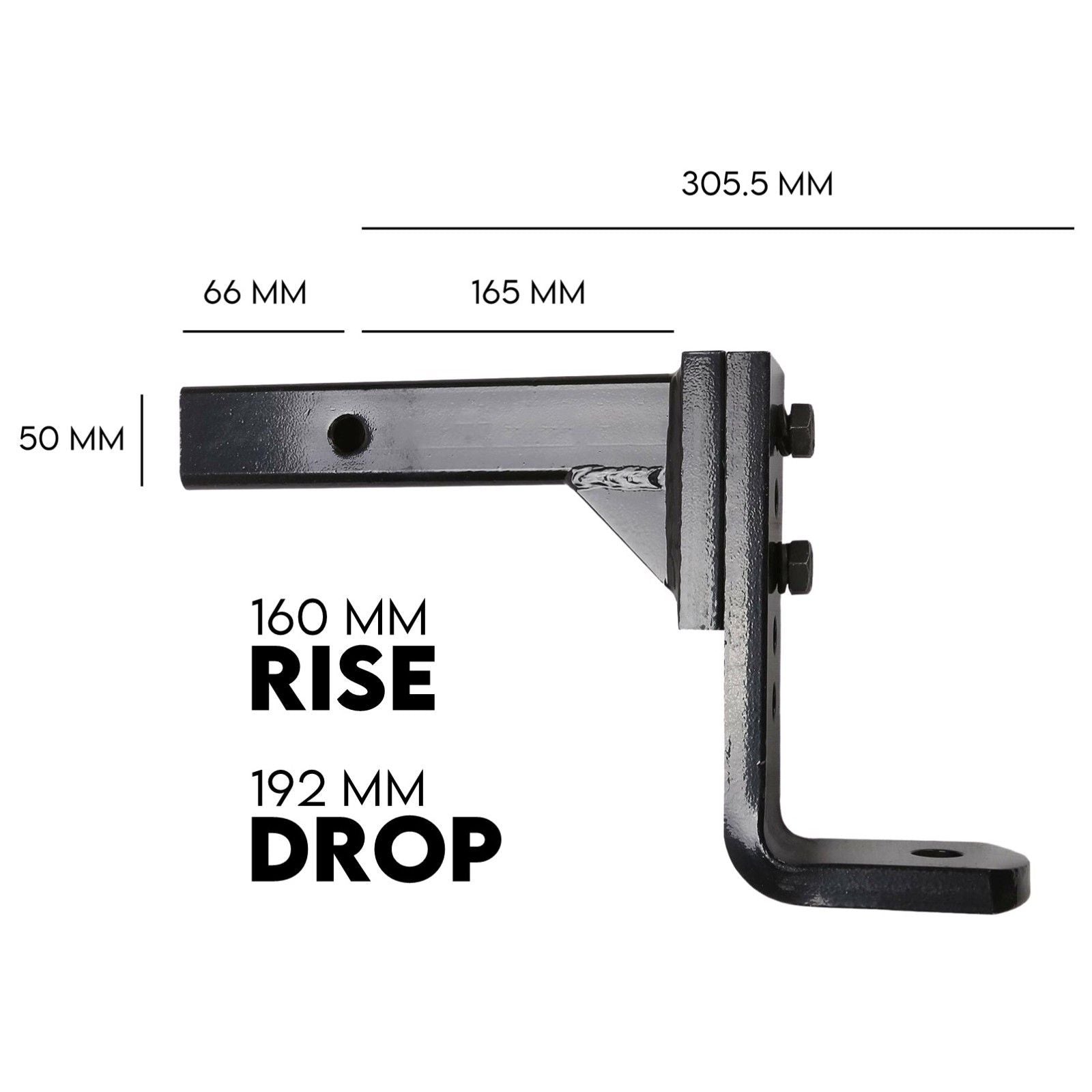 Adjustable Height Tow Hitch Ball Towbar Drop — view 9