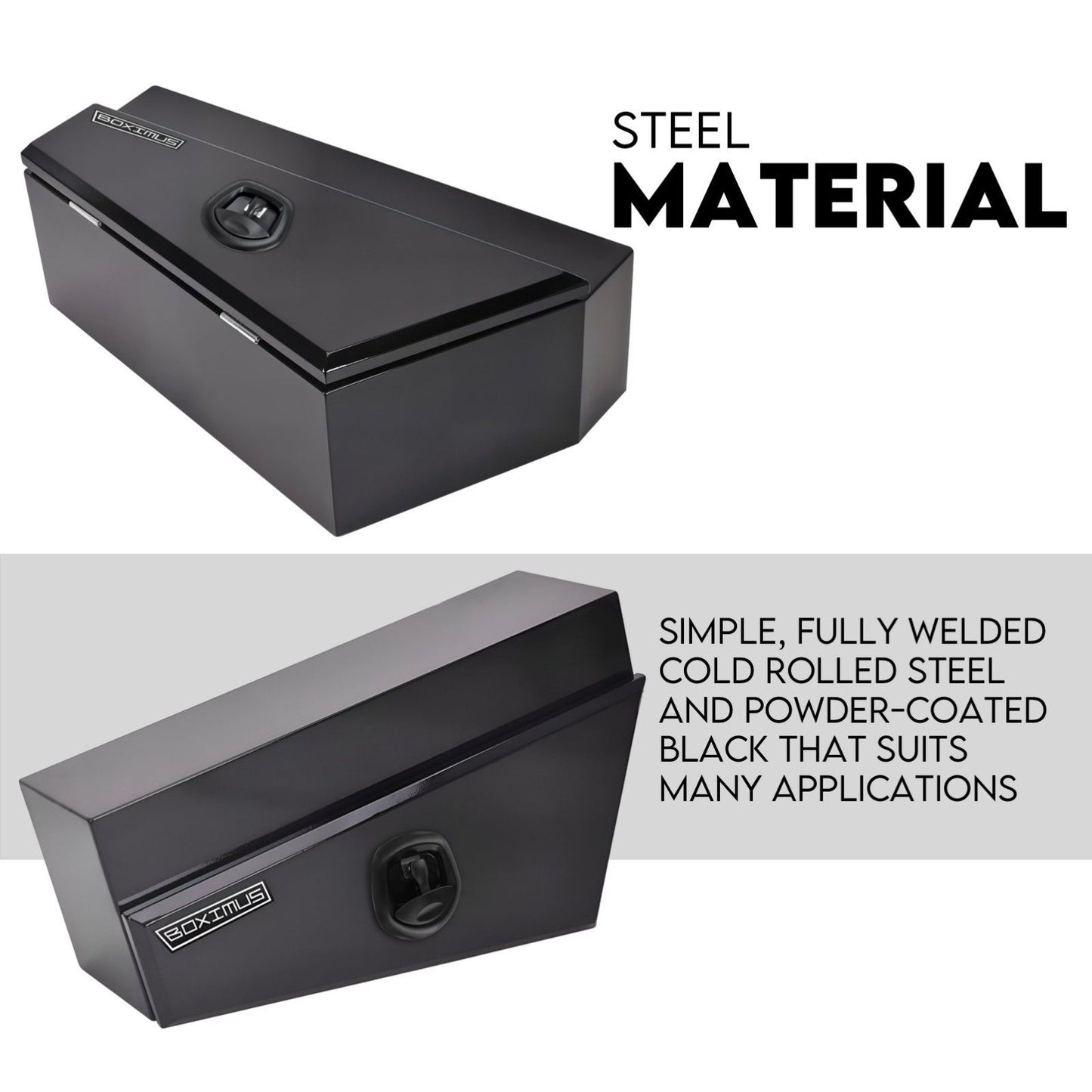 Under tray tool box 750mm black steel — view 3