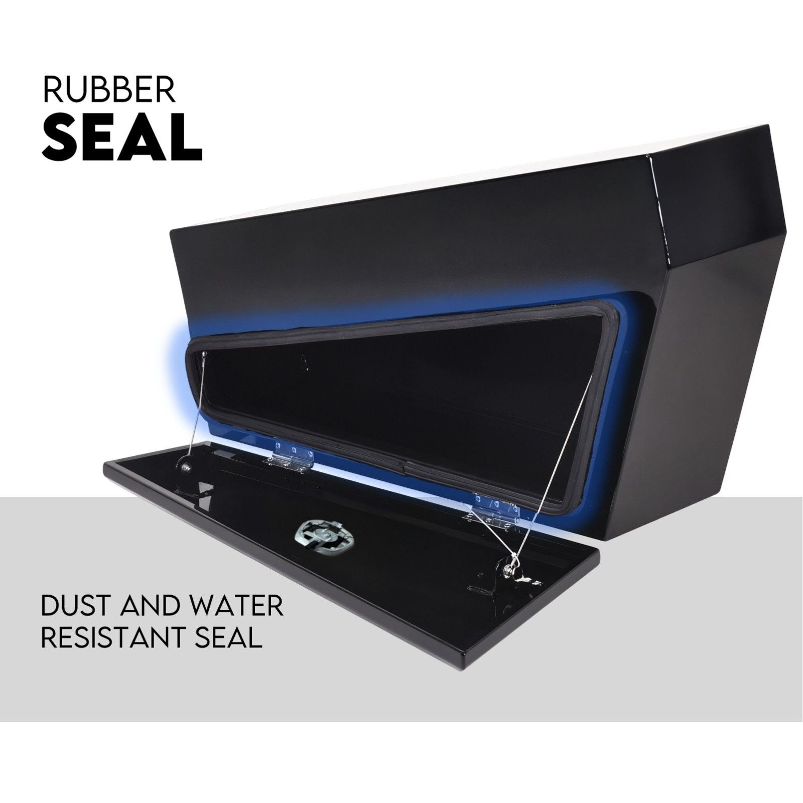 Under tray tool box 750mm black steel — view 5