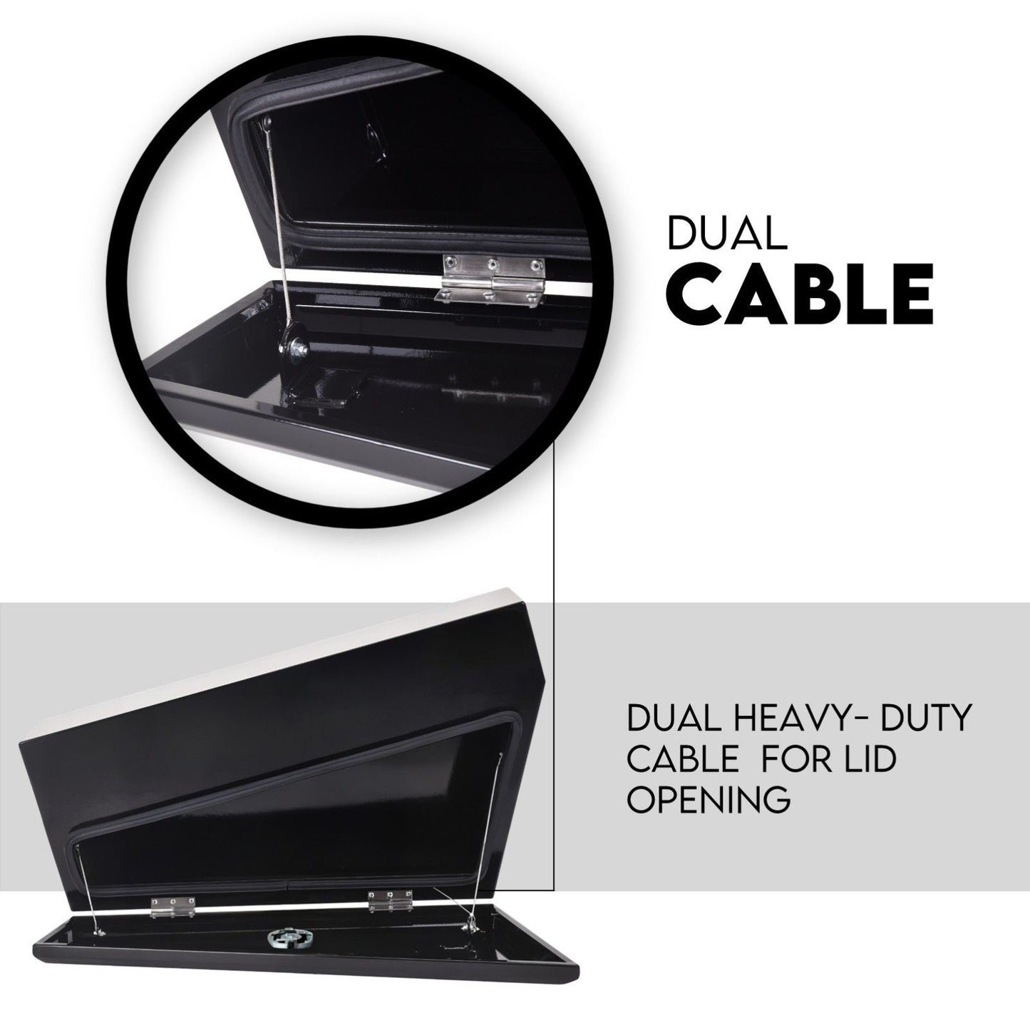 Under tray tool box 750mm black steel — view 6