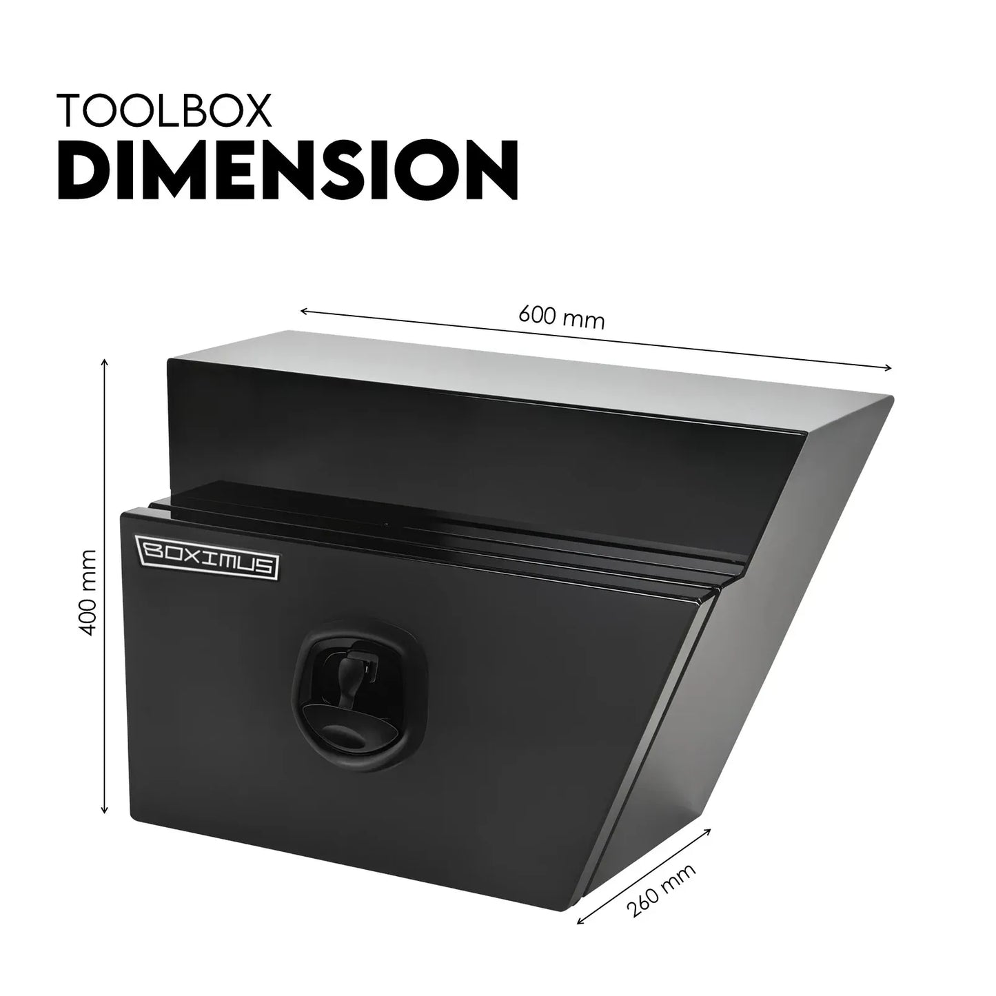Under tray tool box 600mm black aluminium — view 12