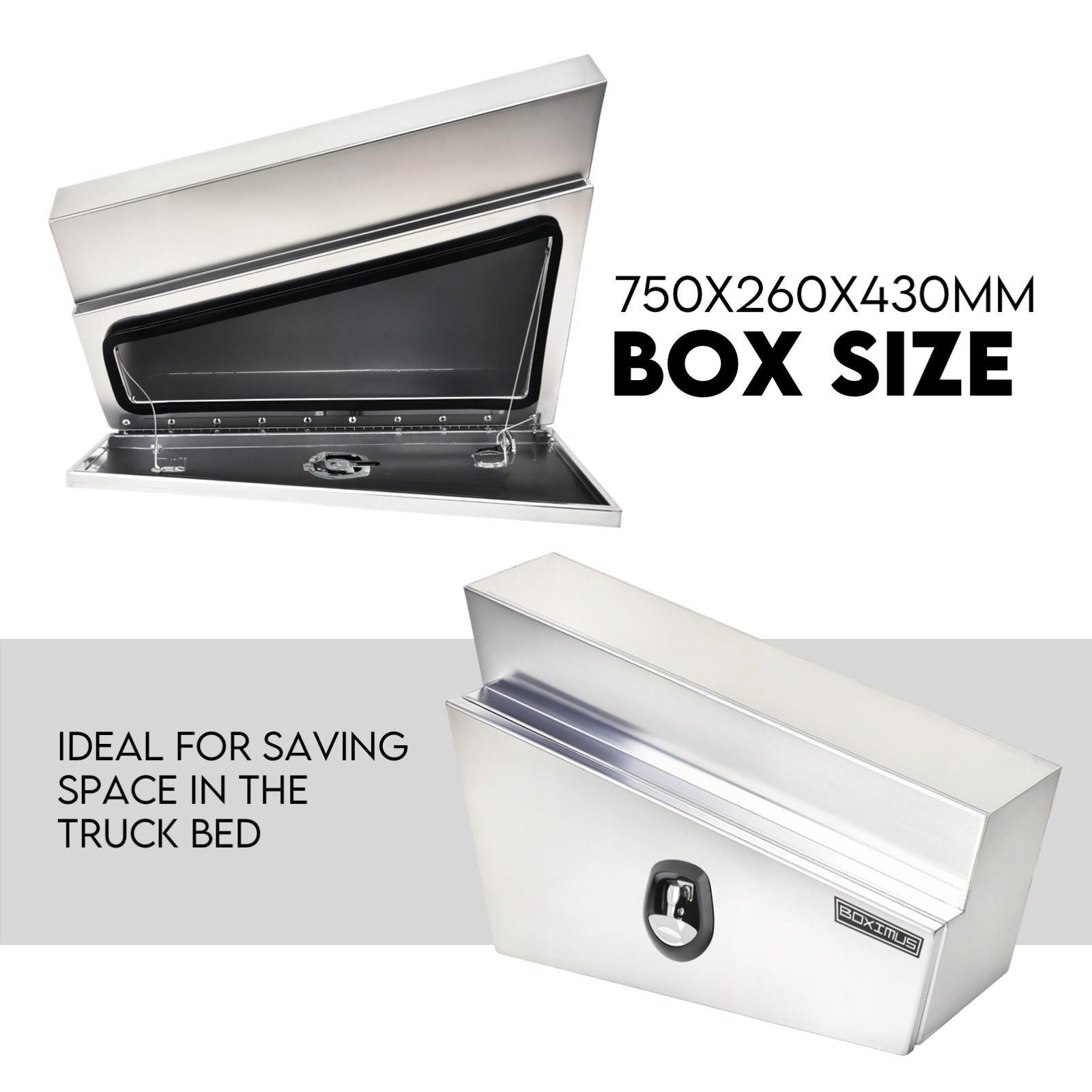 Under tray tool box 750mm aluminium — view 4