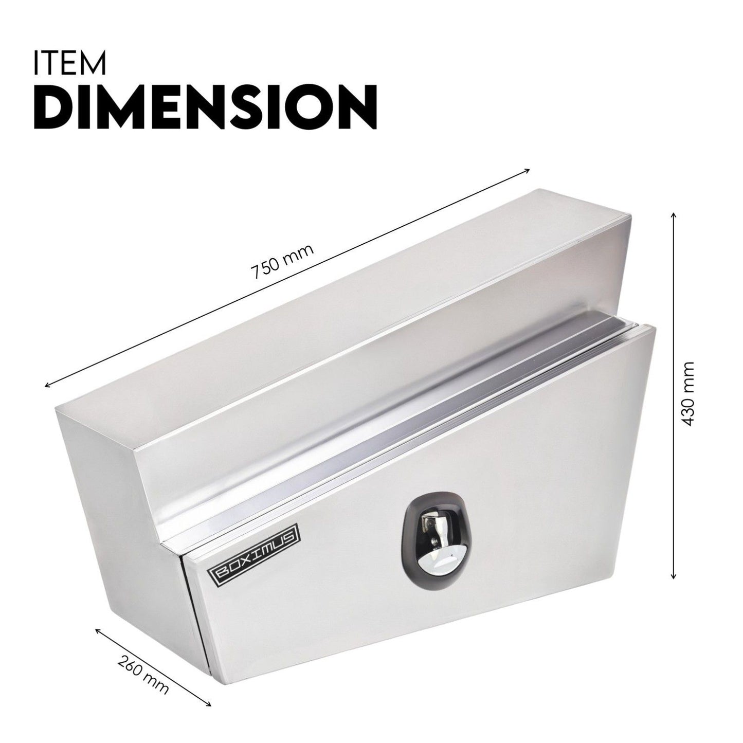 Under tray tool box 750mm aluminium — view 8