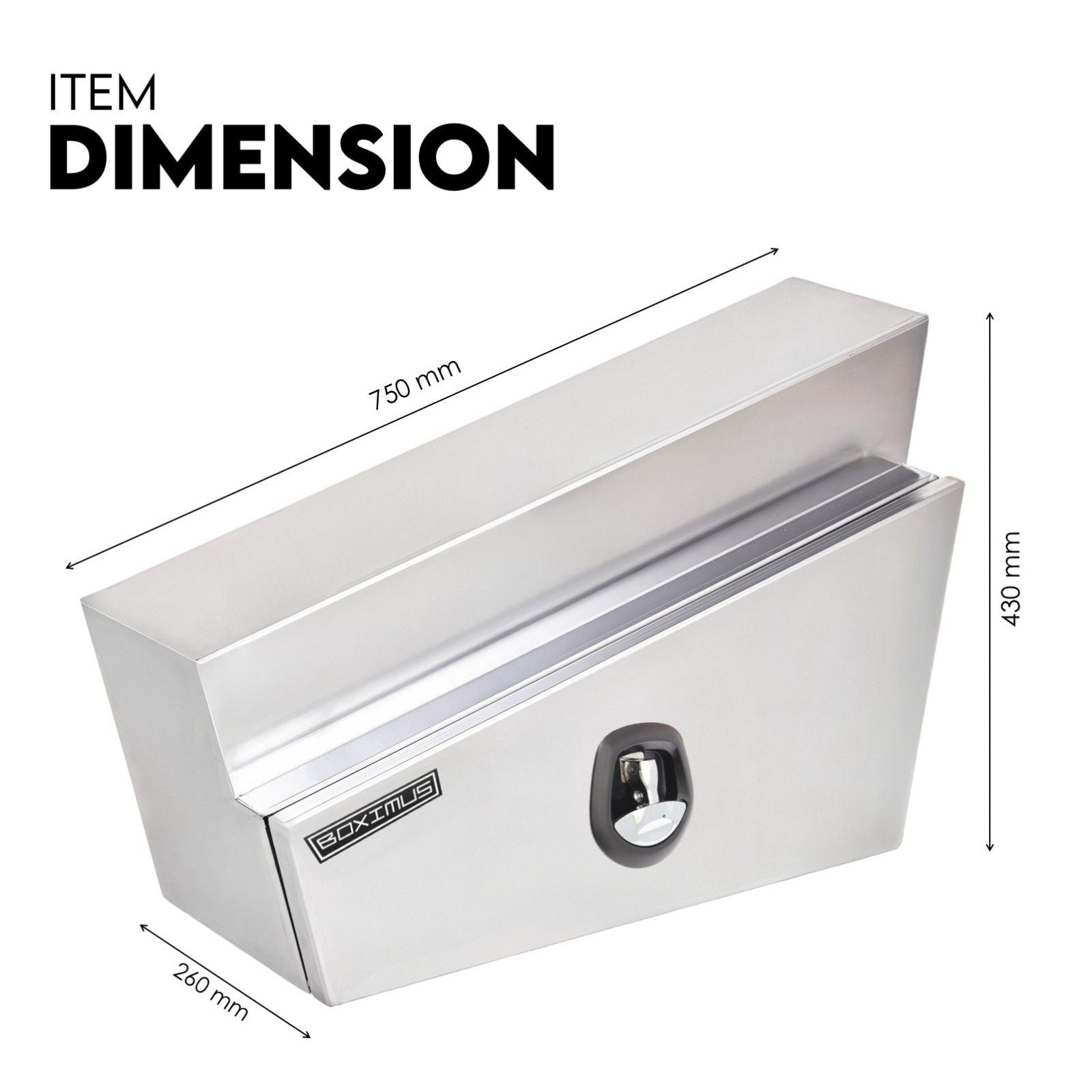 Under tray tool box 750mm aluminium — view 8