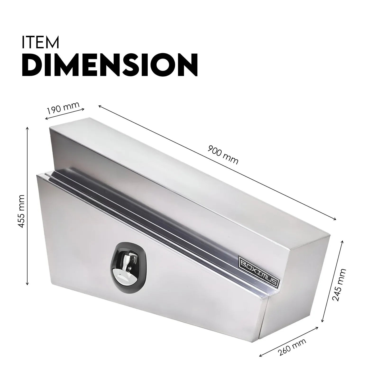 Under tray tool box 900mm aluminium — view 10