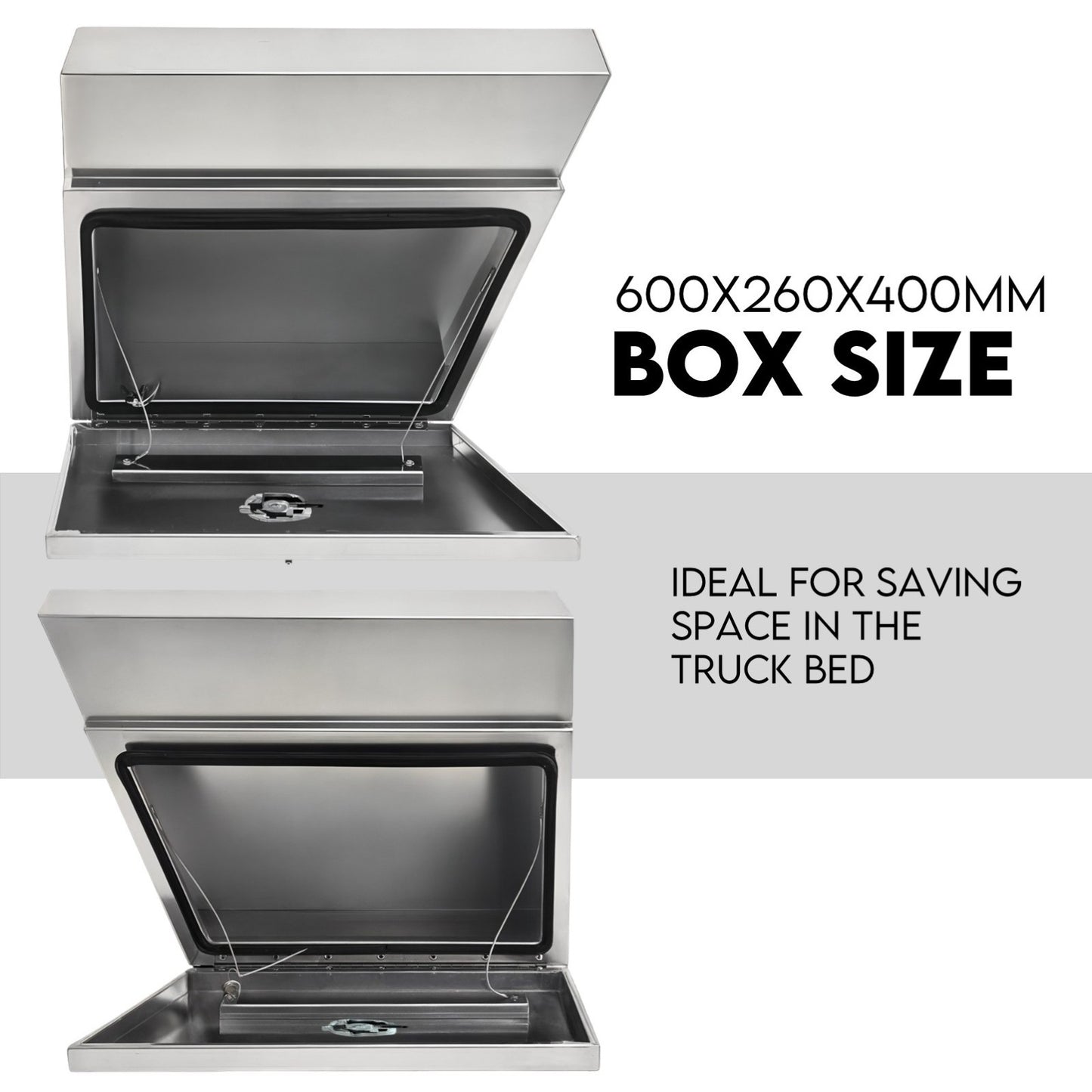 Under tray tool box 600mm aluminium — view 4