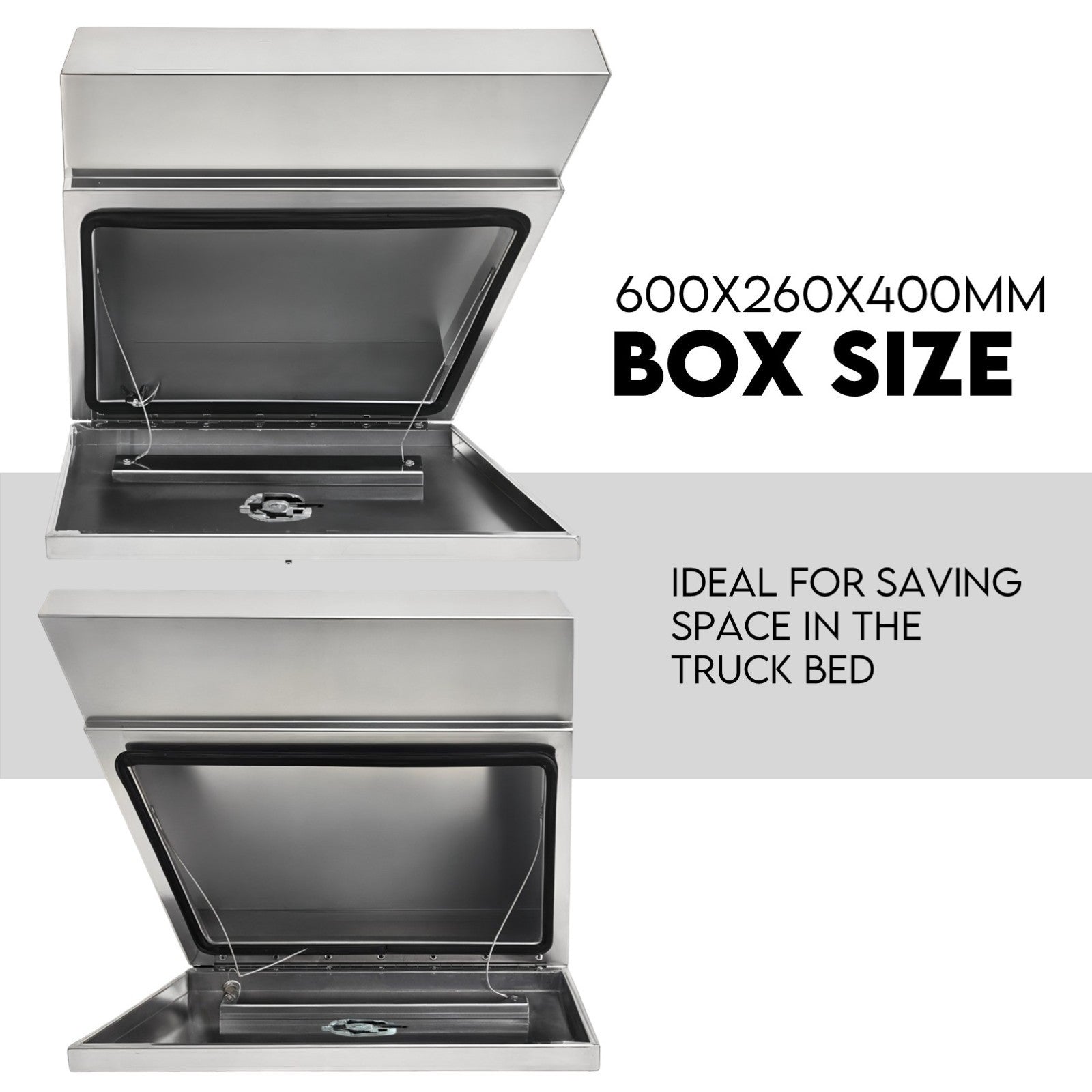 Under tray tool box 600mm aluminium — view 4
