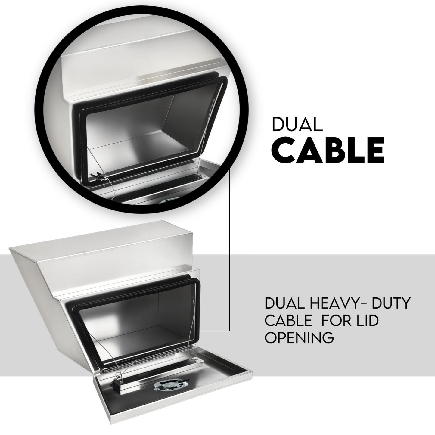 Under tray tool box 600mm aluminium — view 6