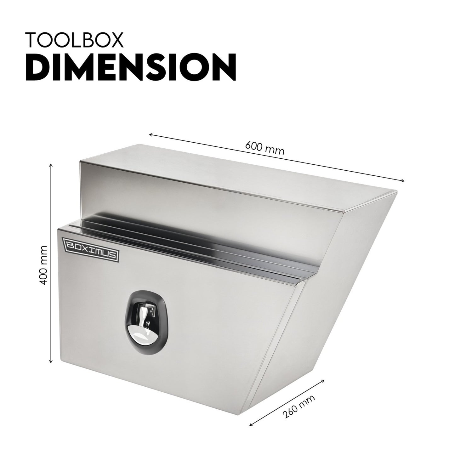 Under tray tool box 600mm aluminium — view 8