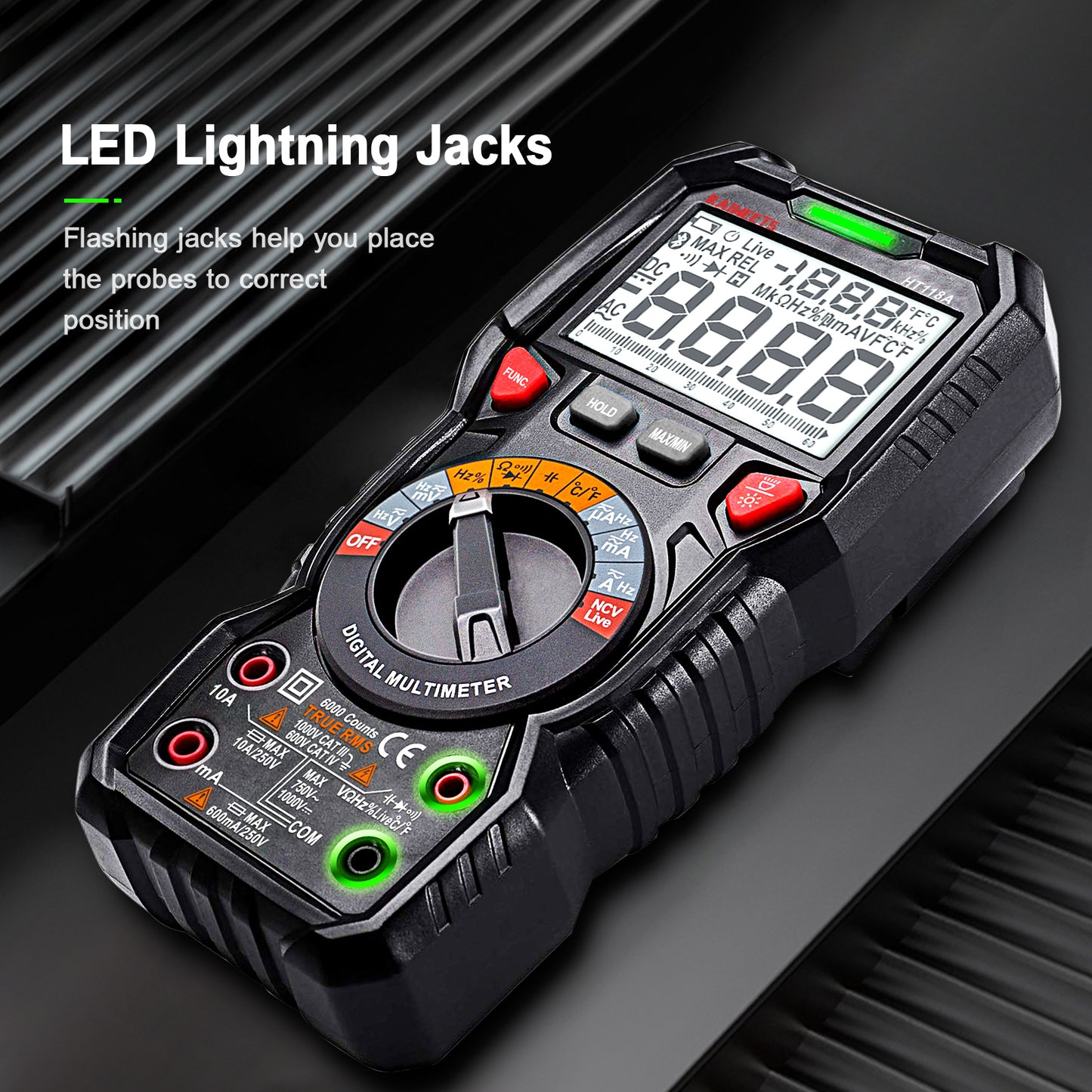 KAIWEETS digital multimeter TRMS 6000 counts — view 3