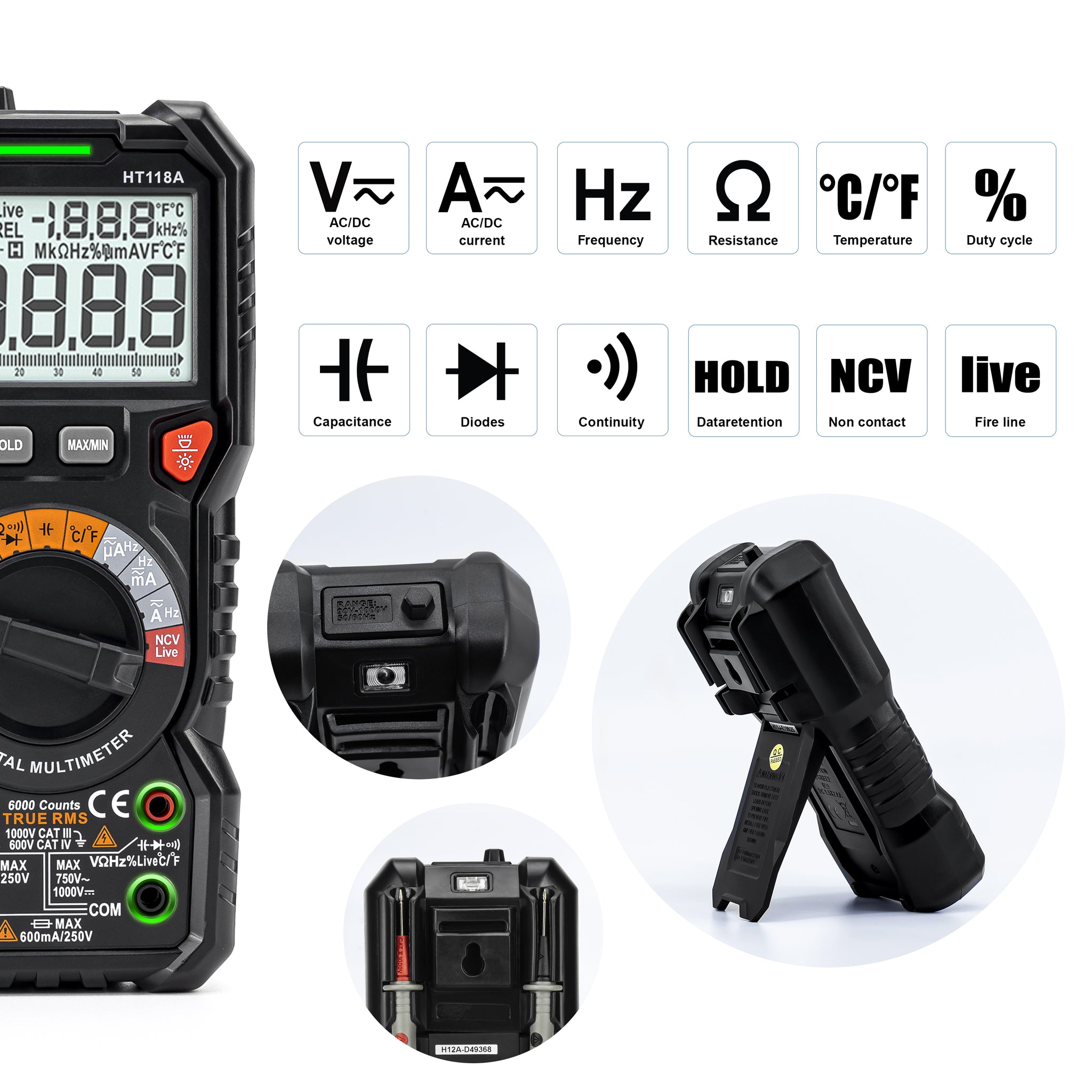 KAIWEETS digital multimeter TRMS 6000 counts — view 5