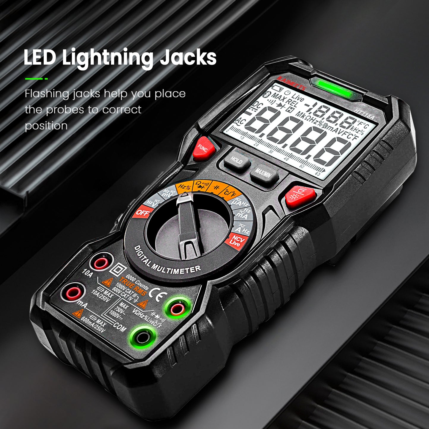 KAIWEETS digital multimeter TRMS 6000 counts — view 6